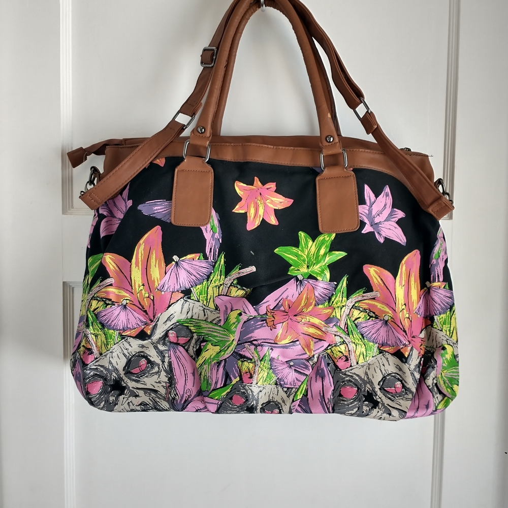 Iron Fist Black and Brown Floral zombies Travel Bag